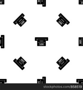 Winning cheque in casino pattern repeat seamless in black color for any design. Vector geometric illustration. Winning cheque in casino pattern seamless black