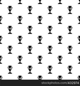 Winning cup pattern seamless in simple style vector illustration. Winning cup pattern vector