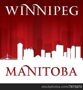 Winnipeg Manitoba Canada city skyline silhouette. Vector illustration