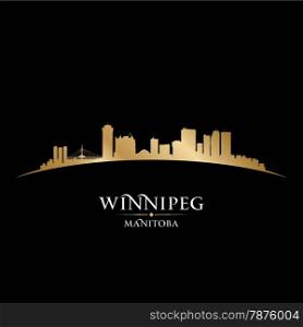 Winnipeg Manitoba Canada city skyline silhouette. Vector illustration