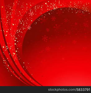 Winter abstract background. . Red winter abstract background. Christmas background with snowflakes. Vector.