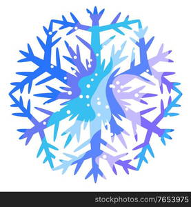 Winter abstract snowflake. Christmas or New Year illustration.. Winter abstract snowflake.