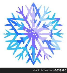 Winter abstract snowflake. Christmas or New Year illustration.. Winter abstract snowflake.