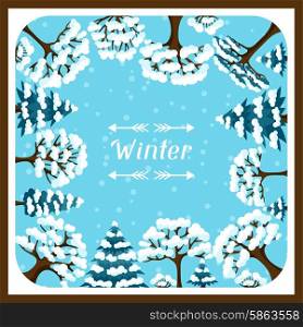 Winter background design with abstract stylized trees. Winter background design with abstract stylized trees.