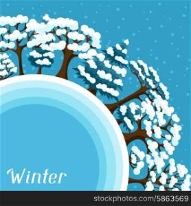Winter background design with abstract stylized trees. Winter background design with abstract stylized trees.