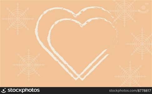 winter background on a light pink background snowflakes heart. winter background on a light pink background