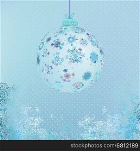Winter background with beautiful various snowflakes. + EPS8 vector file
