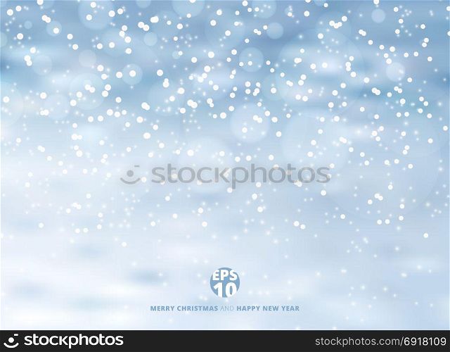 Winter background with snow on christmas holiday and new year. Vector illustration. Copy space