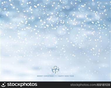 Winter background with snow on christmas holiday and new year. Vector illustration. Copy space