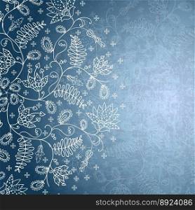 Winter background with snowflake flower vector image