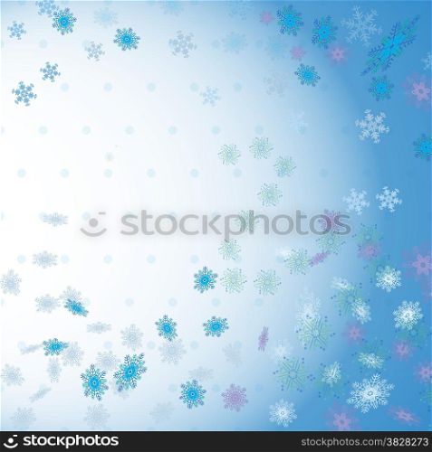 Winter background with snowflakes, abstract pattern vector.