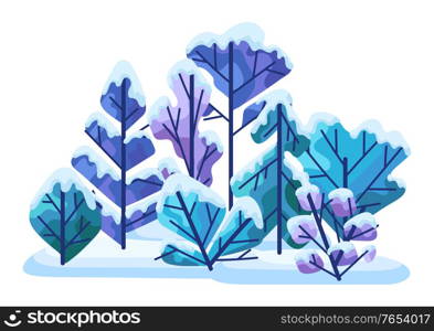 Winter background with trees. Natural stylized illustration of forest.. Winter background with trees.