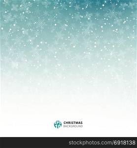 Winter blue and white background christmas made of snowflakes and snow with blank copy space for your text, Vector illustration