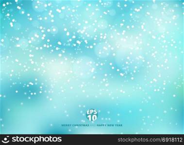 Winter blue background with snow on christmas holiday and new year. Vector illustration. Copy space