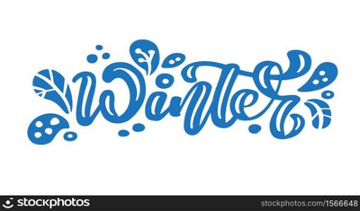 Winter blue vintage calligraphy lettering vector text. For art template design list page, mockup brochure style, banner idea cover, booklet print flyer, poster.. Winter blue vintage calligraphy lettering vector text. For art template design list page, mockup brochure style, banner idea cover, booklet print flyer, poster
