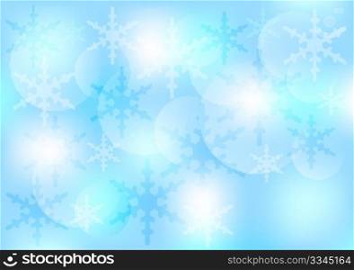 Winter / Christmas Background - Snowflakes on Light Blue Background
