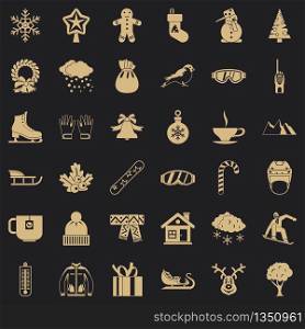 Winter clothes icons set. Simple style of 36 winter clothes vector icons for web for any design. Winter clothes icons set, simple style