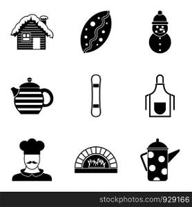 Winter coffee icon set. Simple set of 9 winter coffee vector icons for web design isolated on white background. Winter coffee icon set, simple style