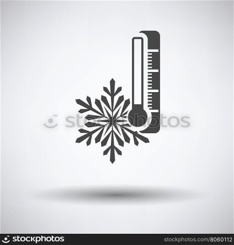 Winter cold icon on gray background with round shadow. Vector illustration.