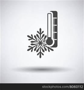 Winter cold icon on gray background with round shadow. Vector illustration.