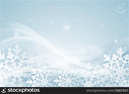 Winter decorative background template with snow, snowflakes and wind. Vector Illustration EPS10. Winter decorative background template with snow, snowflakes and wind. Vector Illustration