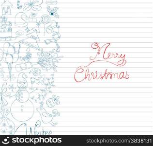 winter doodle with element christmas card