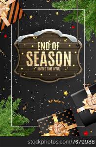 Winter End of Season Sale Background Design. Template for advertising, web, social media and fashion ads. Poster, flyer, greeting card, header for website Vector Illustration. Winter End of Season Sale Background Design. Template for advertising, web, social media and fashion ads. Poster, flyer, greeting card, header for website Vector Illustration EPS10