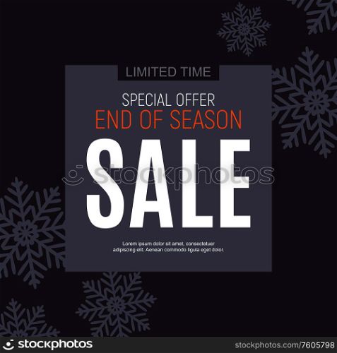 Winter End of Season Sale Poster Template Background. Vector Illustration EPS10. Winter End of Season Sale Poster Template Background. Vector Illustration