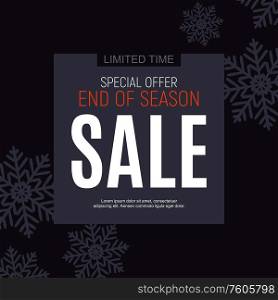 Winter End of Season Sale Poster Template Background. Vector Illustration EPS10. Winter End of Season Sale Poster Template Background. Vector Illustration