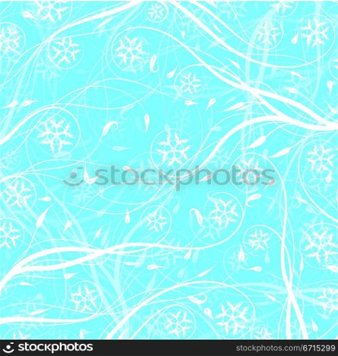 Winter floral pattern, vector