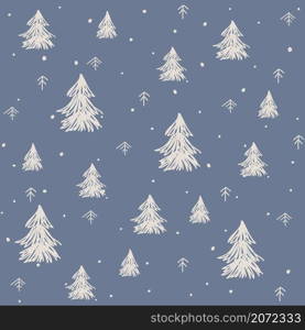 Winter forest. Christmas seamless pattern