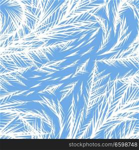 Winter frozen window seamless pattern. Ornament of ice crystals on the glass.. Winter frozen window seamless pattern.