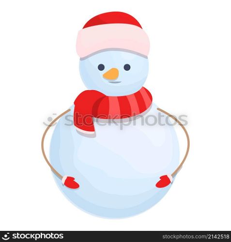 Winter funny snowman icon cartoon vector. Christmas man. Ice happy. Winter funny snowman icon cartoon vector. Christmas man