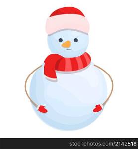 Winter funny snowman icon cartoon vector. Christmas man. Ice happy. Winter funny snowman icon cartoon vector. Christmas man