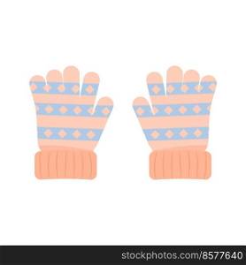 Winter gloves. Warm gloves Winter accessories. Winter gloves. Warm gloves. Winter accessories Flat vector illistration
