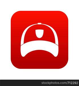Winter hat icon digital red for any design isolated on white vector illustration. Winter hat icon digital red