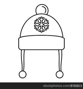Winter hat icon. Outline winter hat vector icon for web design isolated on white background. Winter hat icon, outline style