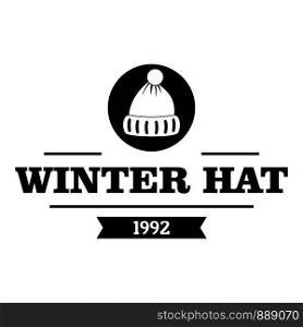 Winter hat logo. Simple illustration of winter hat vector logo for web. Winter hat logo, simple black style