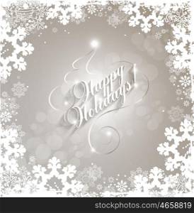 Winter Holiday Christmas And New Year Background With Title Inscription And Snowflakes