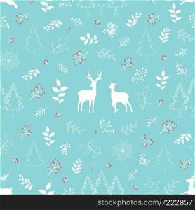 Winter holiday seamless pattern on blue background for Christmas or new year decorative,vector illustration