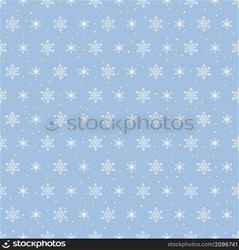 Winter holiday seamless pattern with snowflakes on blue background,vector illustration