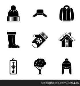 Winter holidays icons set. Simple illustration of 9 winter holidays vector icons for web. Winter holidays icons set, simple style