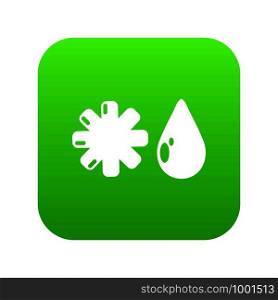 Winter icon green vector isolated on white background. Winter icon green vector