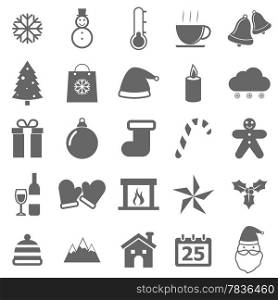 Winter icons on white background, stock vector