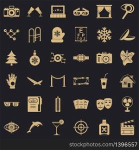 Winter icons set. Simple style of 36 winter vector icons for web for any design. Winter icons set, simple style