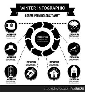 Winter infographic banner concept. Simple illustration of winter infographic vector poster concept for web. Winter infographic concept, simple style