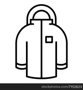 Winter jacket icon. Outline winter jacket vector icon for web design isolated on white background. Winter jacket icon, outline style