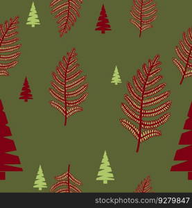 Winter leaf seamless pattern Royalty Free Vector Image