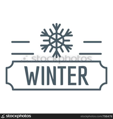 Winter logo. Simple illustration of winter vector logo for web. Winter logo, simple gray style