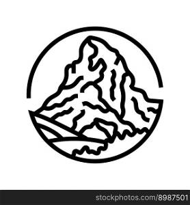 winter mountain landscape line icon vector. winter mountain landscape sign. isolated contour symbol black illustration. winter mountain landscape line icon vector illustration